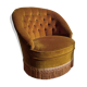 Fauteuil crapaud en velours doré