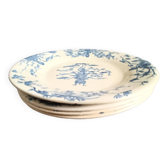 Plate XIX° in Gien with Asian plant motifs