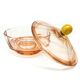 Art Deco bonbonniere, rosalin crystal, Moser, Czechoslovakia, 1930s