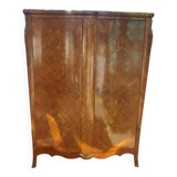 Armoire 2 portes en marqueterie motif fleurs début 20ème siècle
