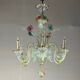 Multi-Colored Murano Glass Venetian Chandelier, Six Light Arms, Circa 1900