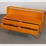 Vintage wood and glass storage, 1960