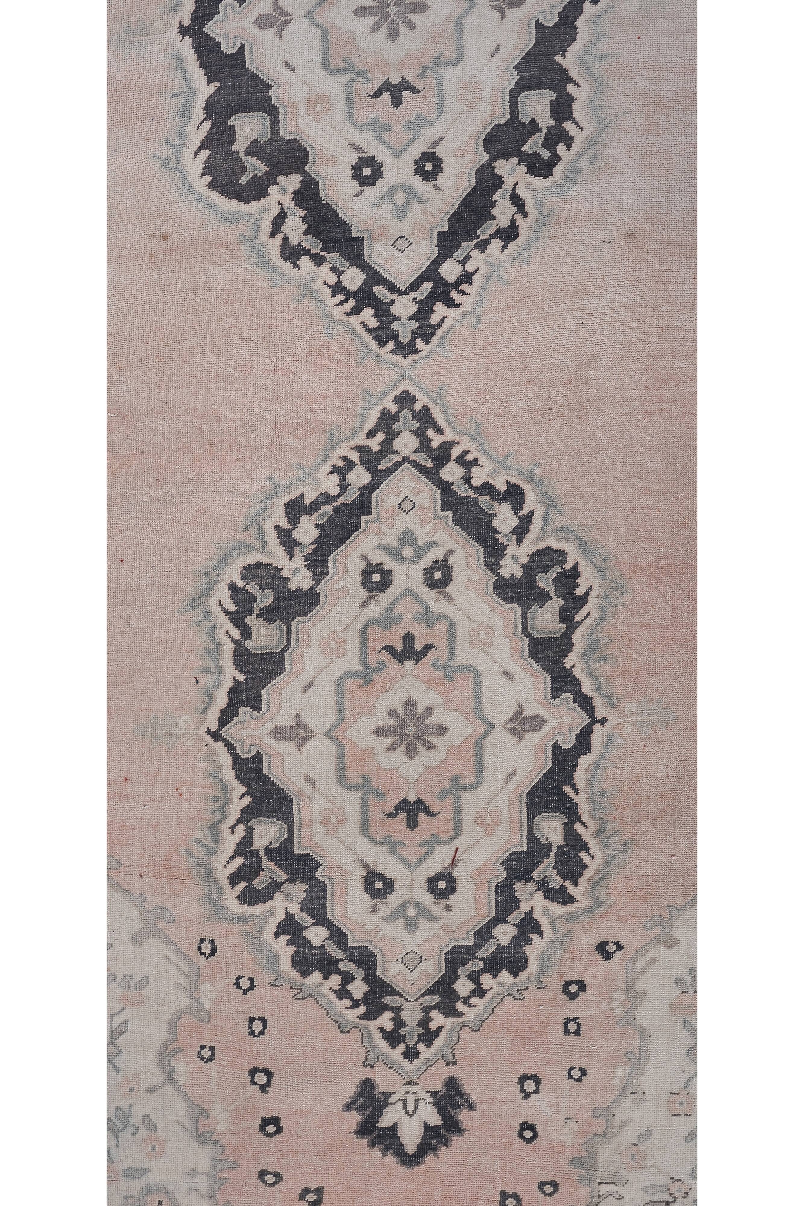 Vintage Turkish Oushak Rug Handwoven 98x680 cm