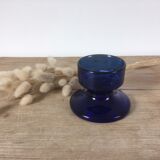 Blue glass candle holder