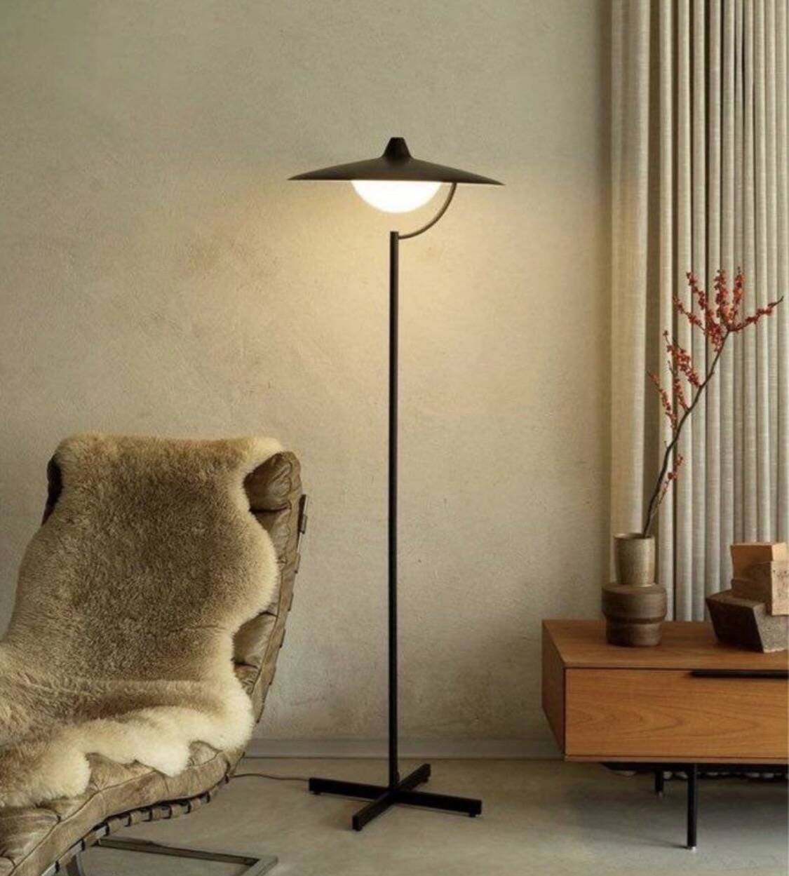 DCW Paris Biny black floor lamp, brand new and packaged.