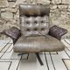 Vintage leather lounge chair 1960
