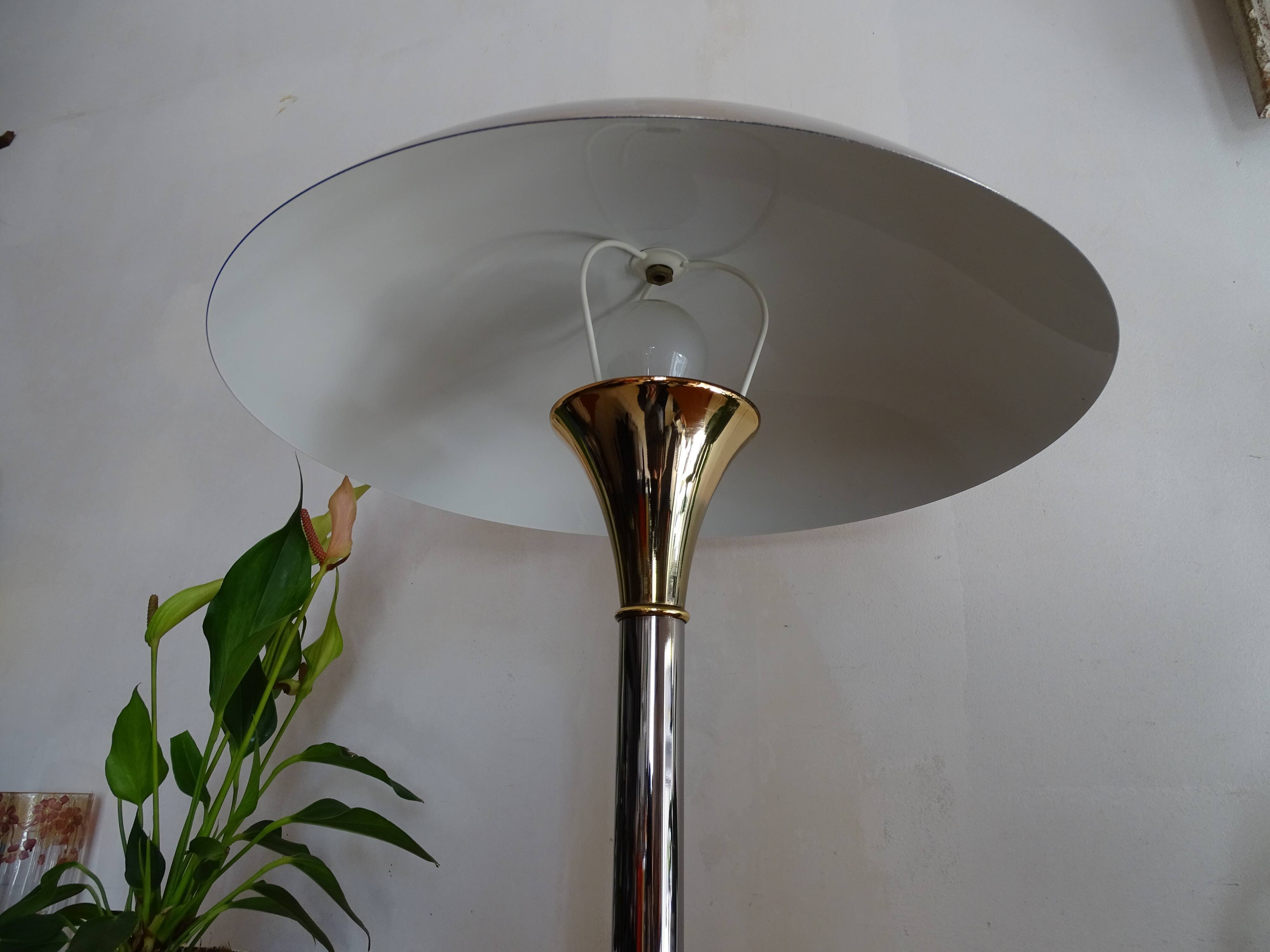 Mushroom lamp design chrome metal 48 cm