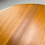 Table à manger ronde en teck par Niels Bach, années 1970