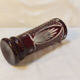 Antique small vase in ruby red Bohemian crystal - Height 21 cm