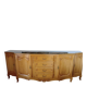 Buffet moulures coquillages en bois avec tablette en verre