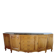 Buffet moulures coquillages en bois avec tablette en verre