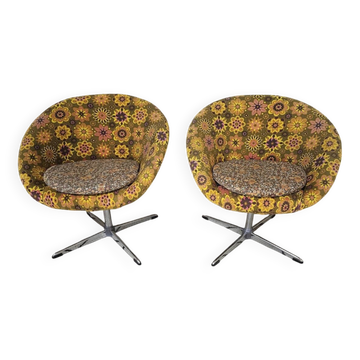 Paire de cocktail coque polystyrène seventies 1970
