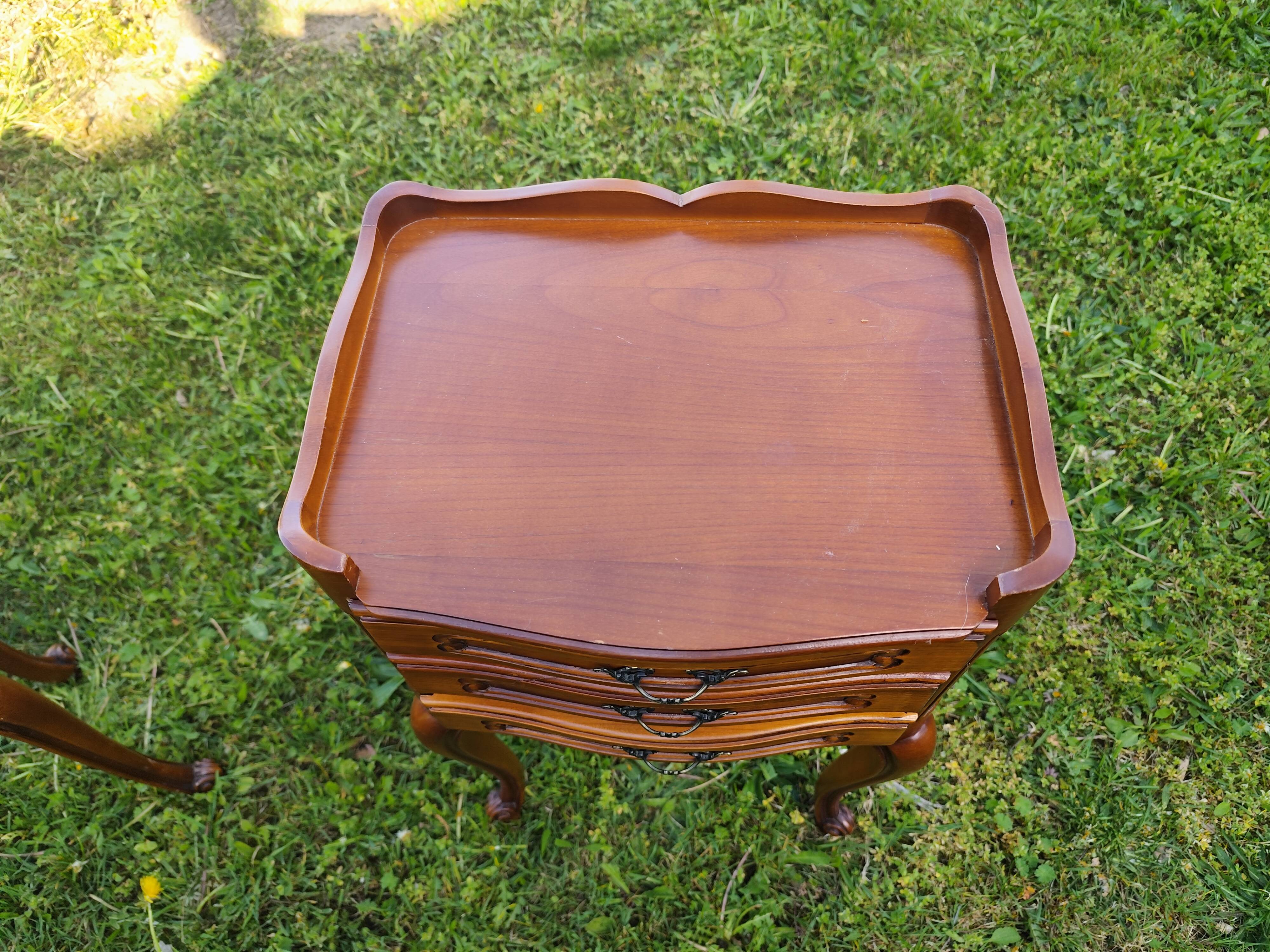 Louis XV style bedside table in cherry wood.