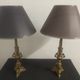 Pair of brass lamps at the end of the 19th century