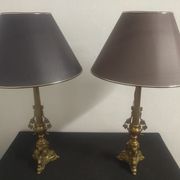 Paire de lampes en laiton fin XIXème