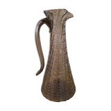 Carafe aiguière en verre ambré