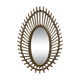 Mirror sun rattan 61 x 42 cm painted golden