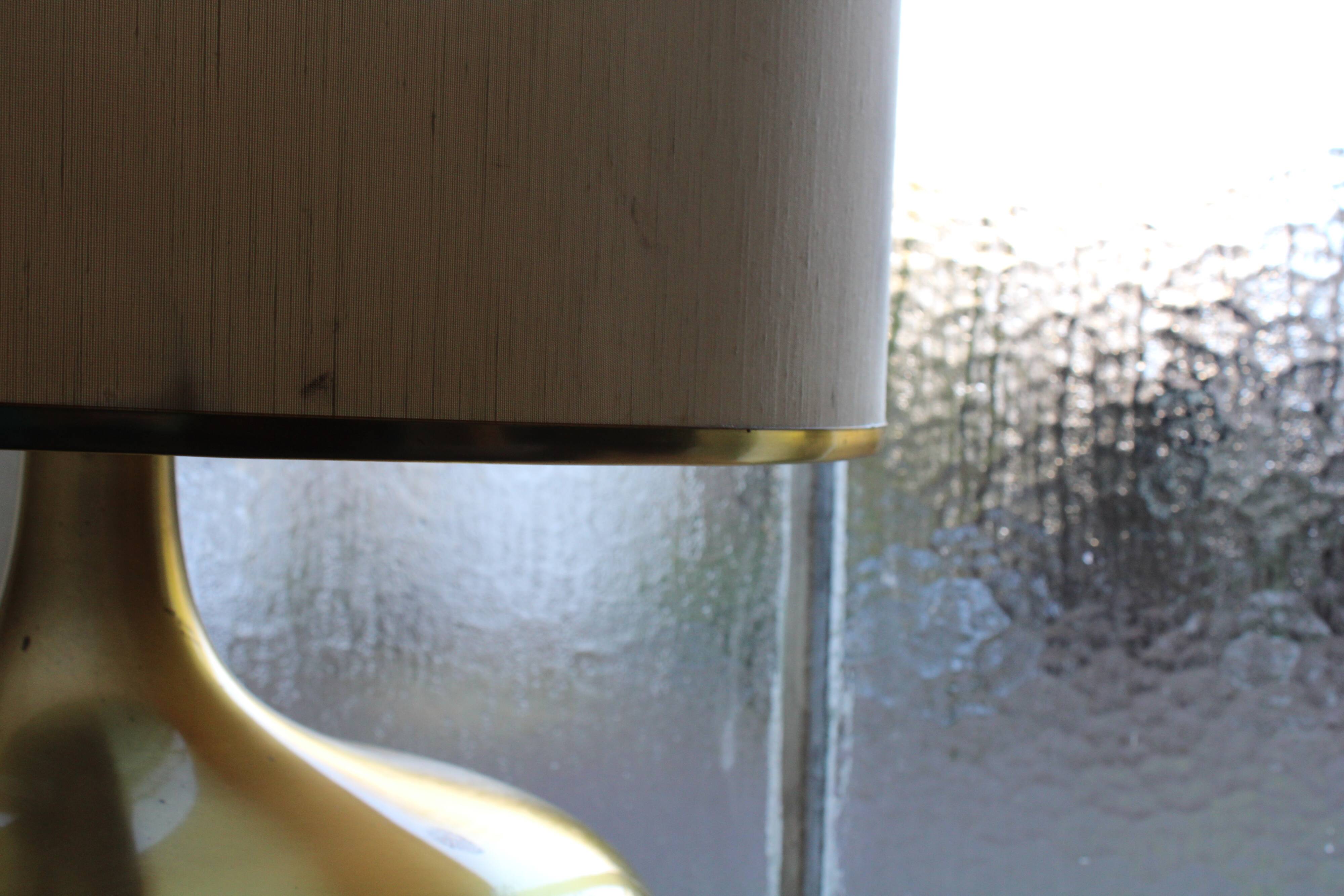 Italian brass and fabric lamp, 1960