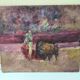 Scène de tauromachie expressive – Huile sur panneau
