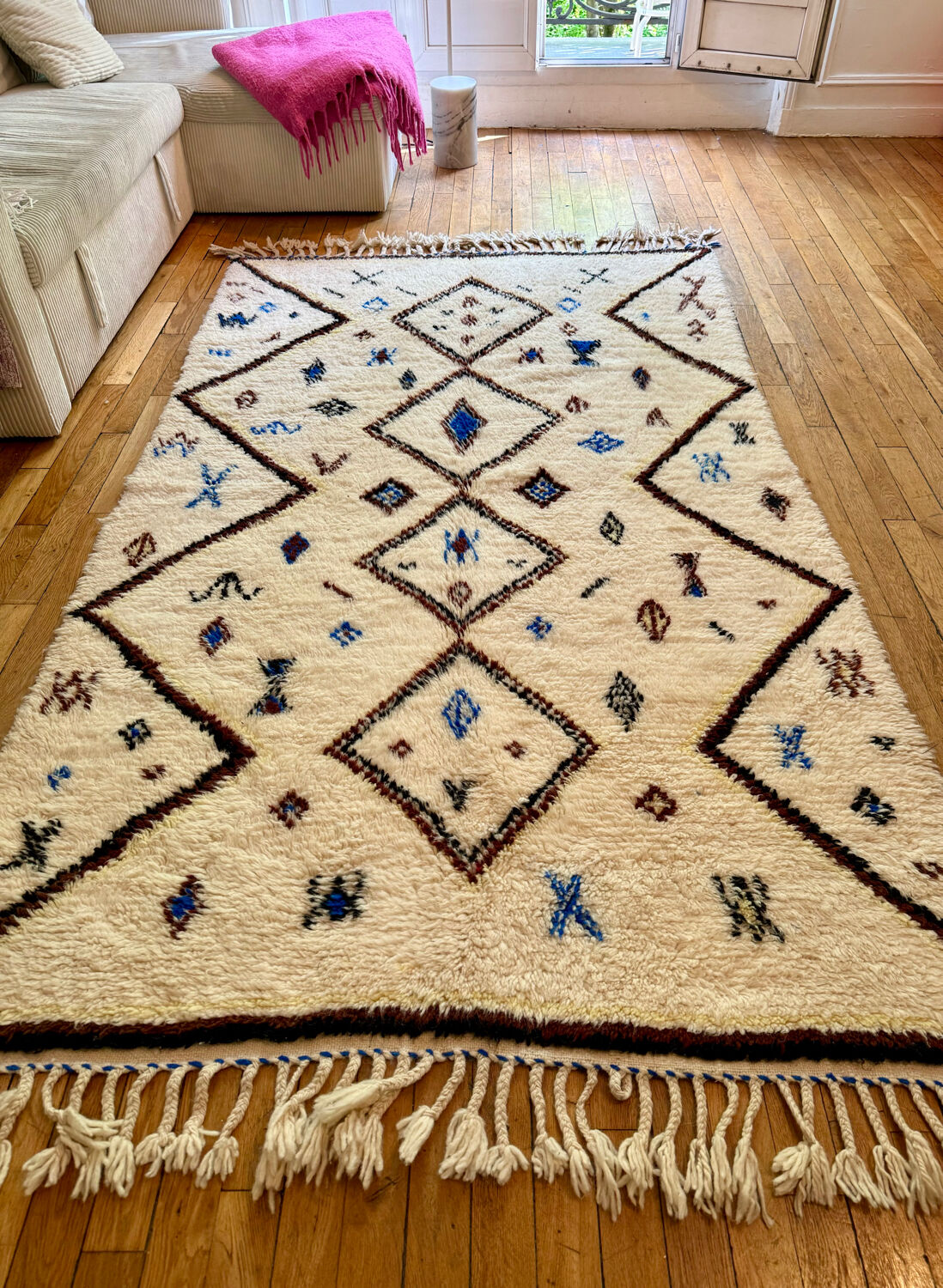 Tapis berbère béni Ouarain 132 x 249