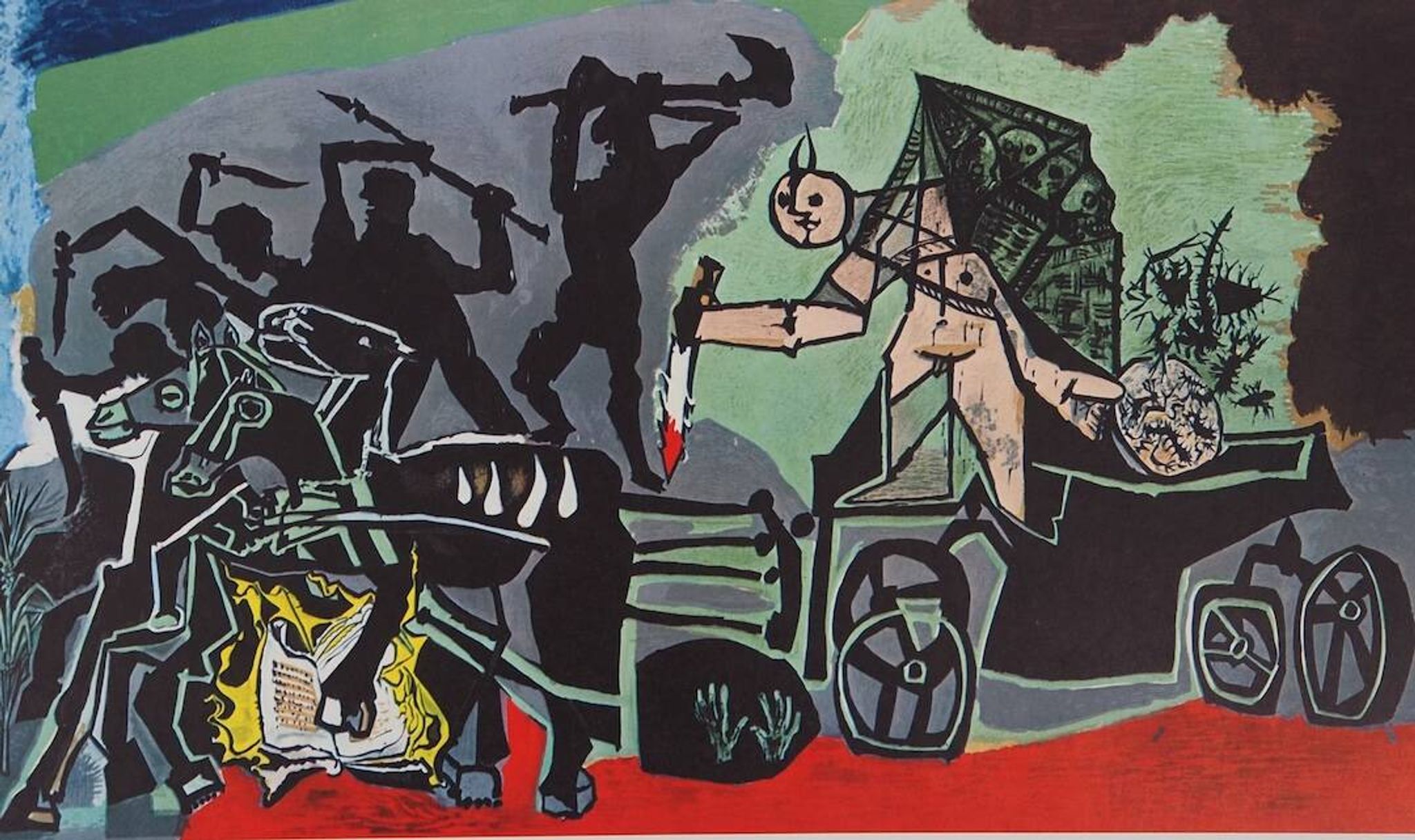 Pablo Picasso : La guerre - Lithographie en couleurs