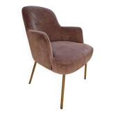 Armchair torre 1961 – model da vinci 02 – pale pink velvet