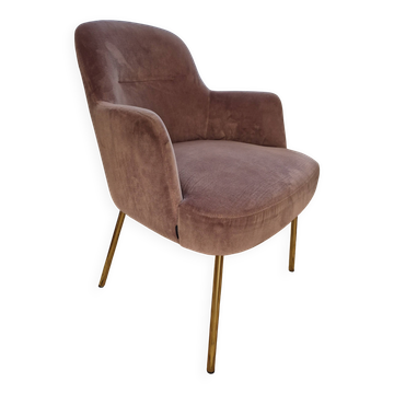 Armchair torre 1961 – model da vinci 02 – pale pink velvet
