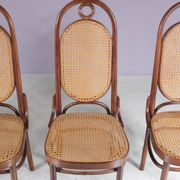 1950s set of 4 “Long John” chairs by FMG, Poland