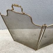 Old 19th century fireplace screen, 4-panel spark arrester