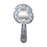Miroir face à main vénitien murano 17x32cm