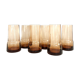 Set of 6 amber glasses from the 70s.