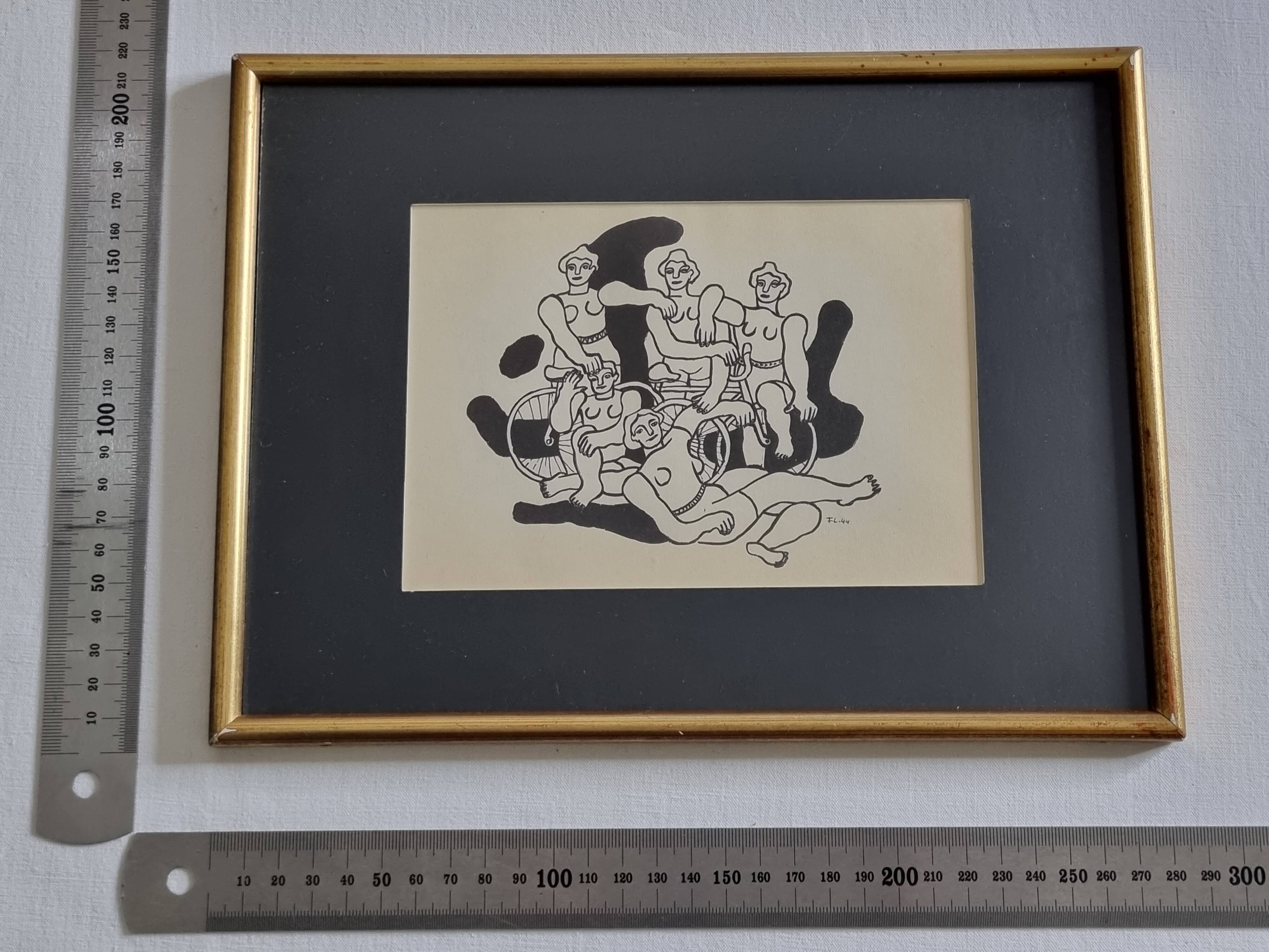 Fernand Léger – Framed typographic reproduction, gilded frame, 28 x 22 cm