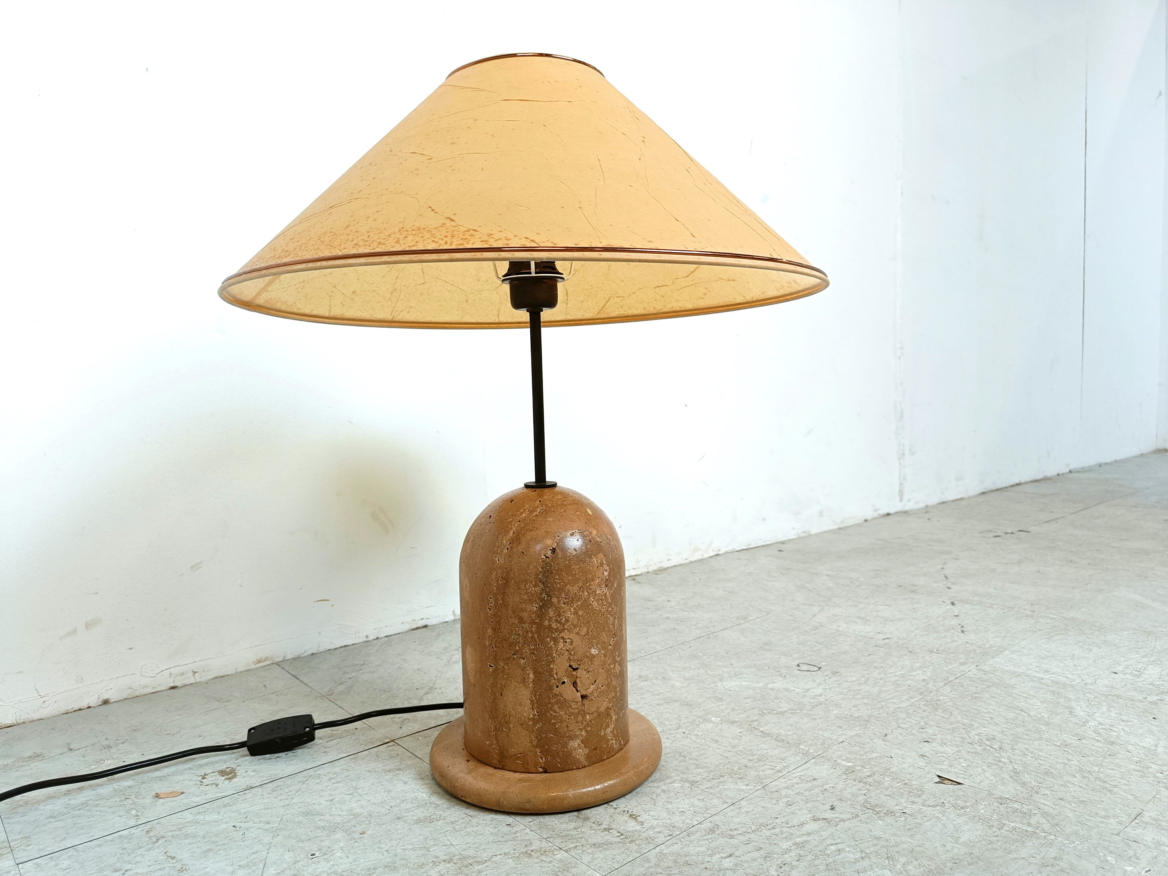 Vintage travertine table lamp, 1970s