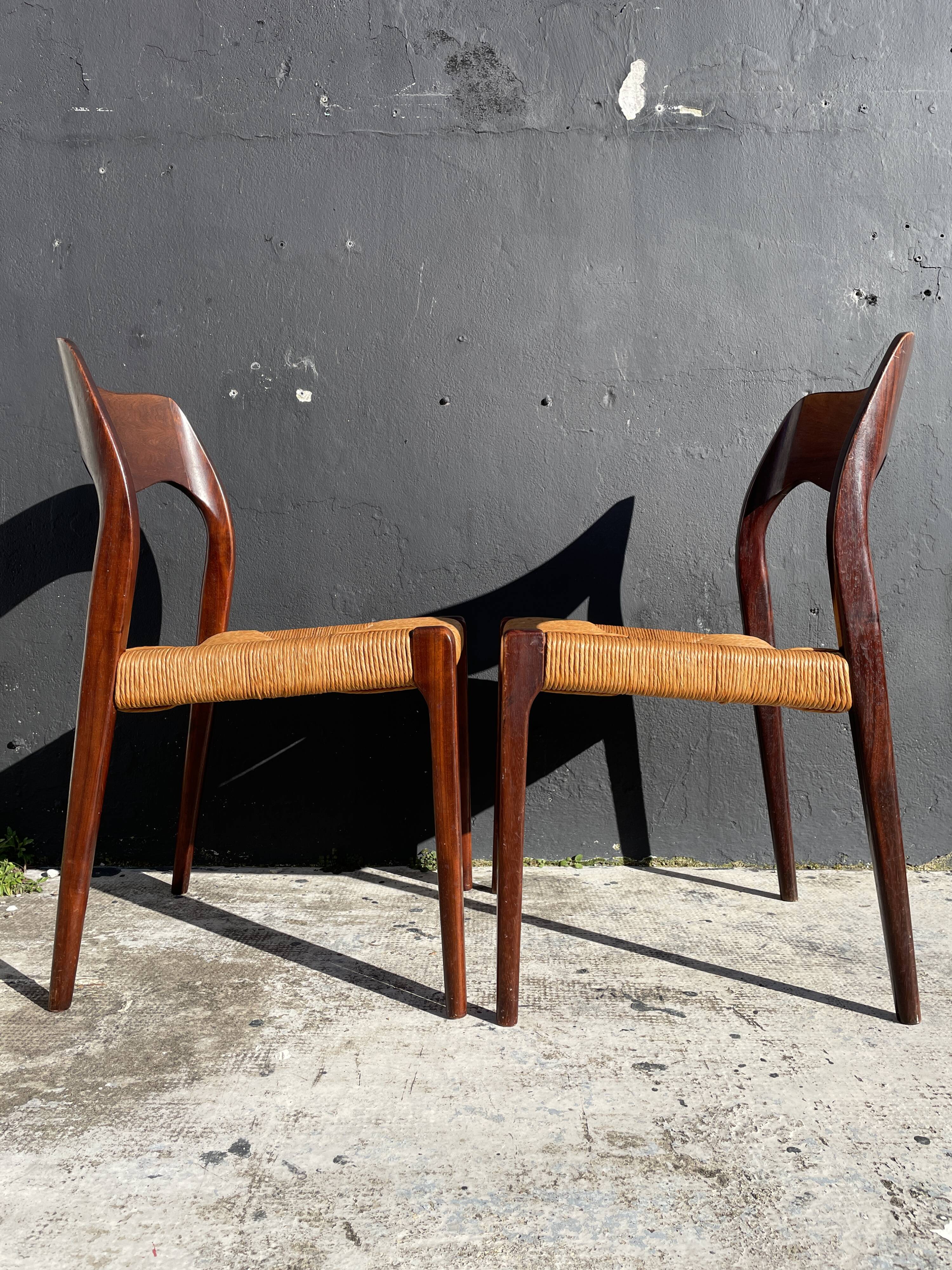 Pair of chairs n°71 by Niel Otto Møller