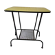 Yellow side vintage formica table and metal