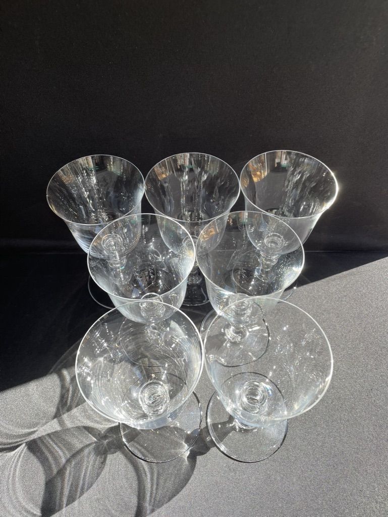 Baccarat – glasses size n°2 - art nouveau - blown plain crystal - service vence