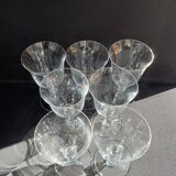 Baccarat – glasses size n°2 - art nouveau - blown plain crystal - service vence