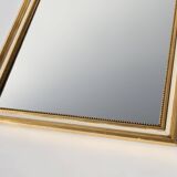 Miroir français de style Louis Philippe avec cadre doré et crème