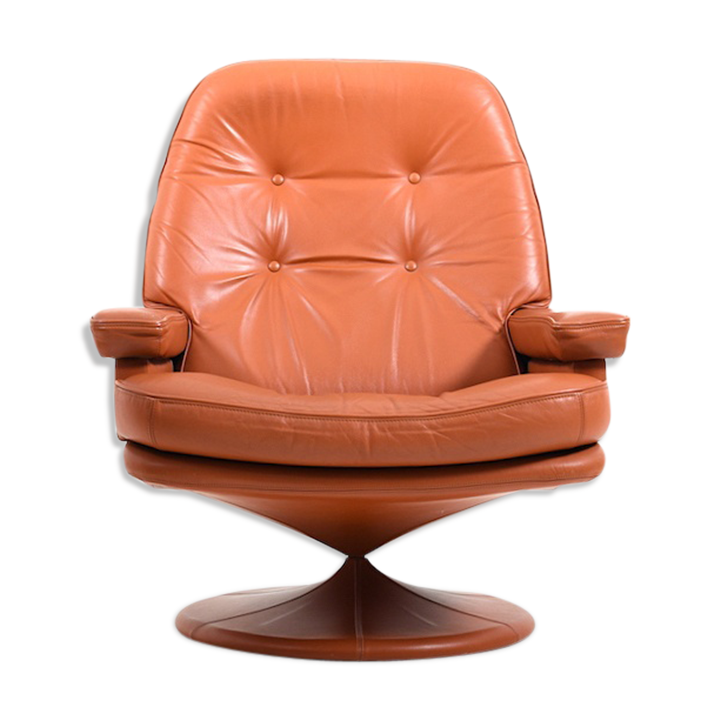 1970 s scandinavian leather swivel lounge armchair