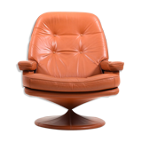 1970 s scandinavian leather swivel lounge armchair