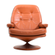 Fauteuil pivotant en cuir scandinave des années 1970