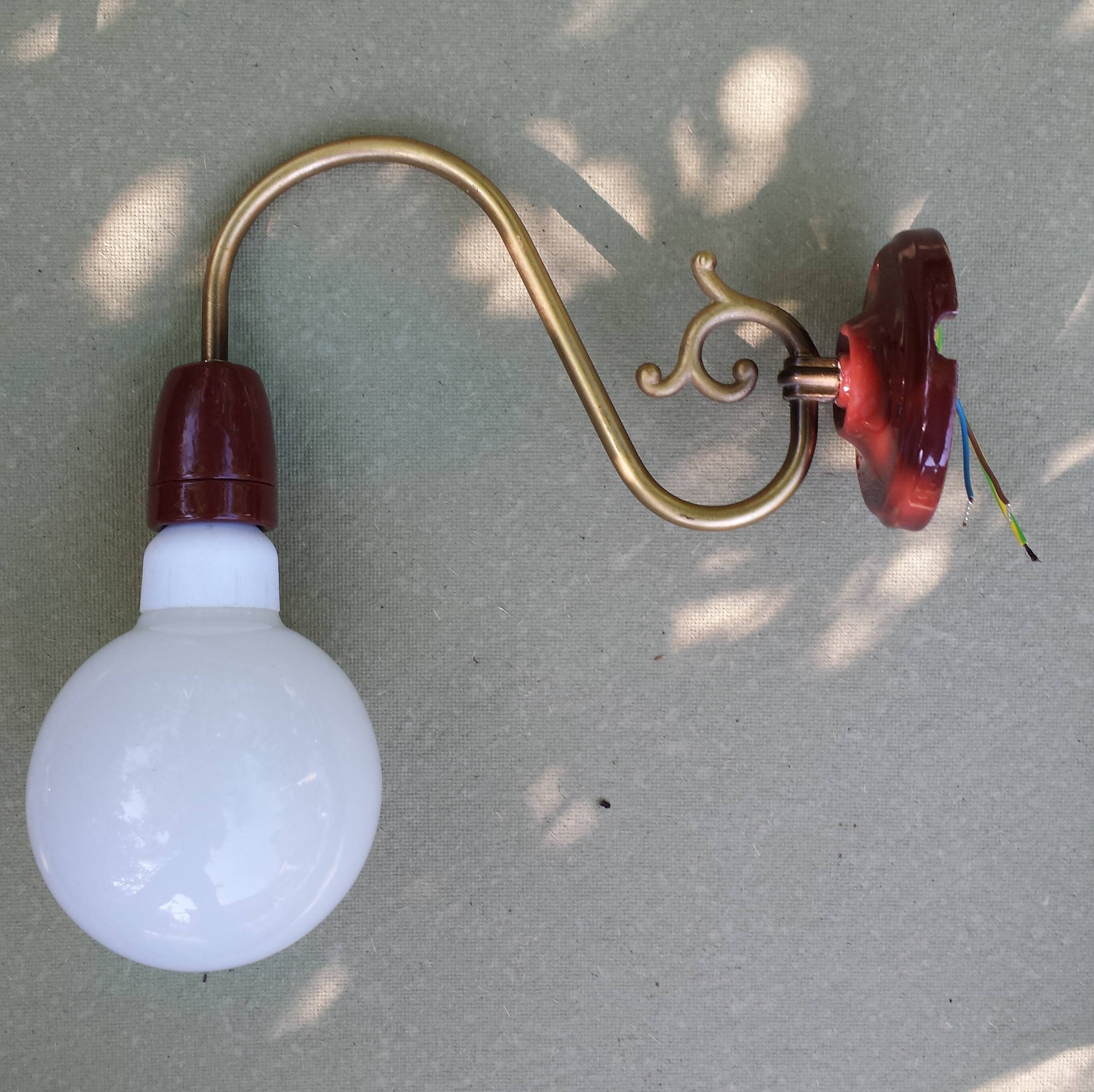4 Wall Sconces Bronze Porcelain