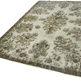 Handmade hi-low pile oriental grey rug, 1980s, 206 cm x 297 cm