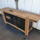 Large industrial workbench elm and metal 2 doors 4 drawers