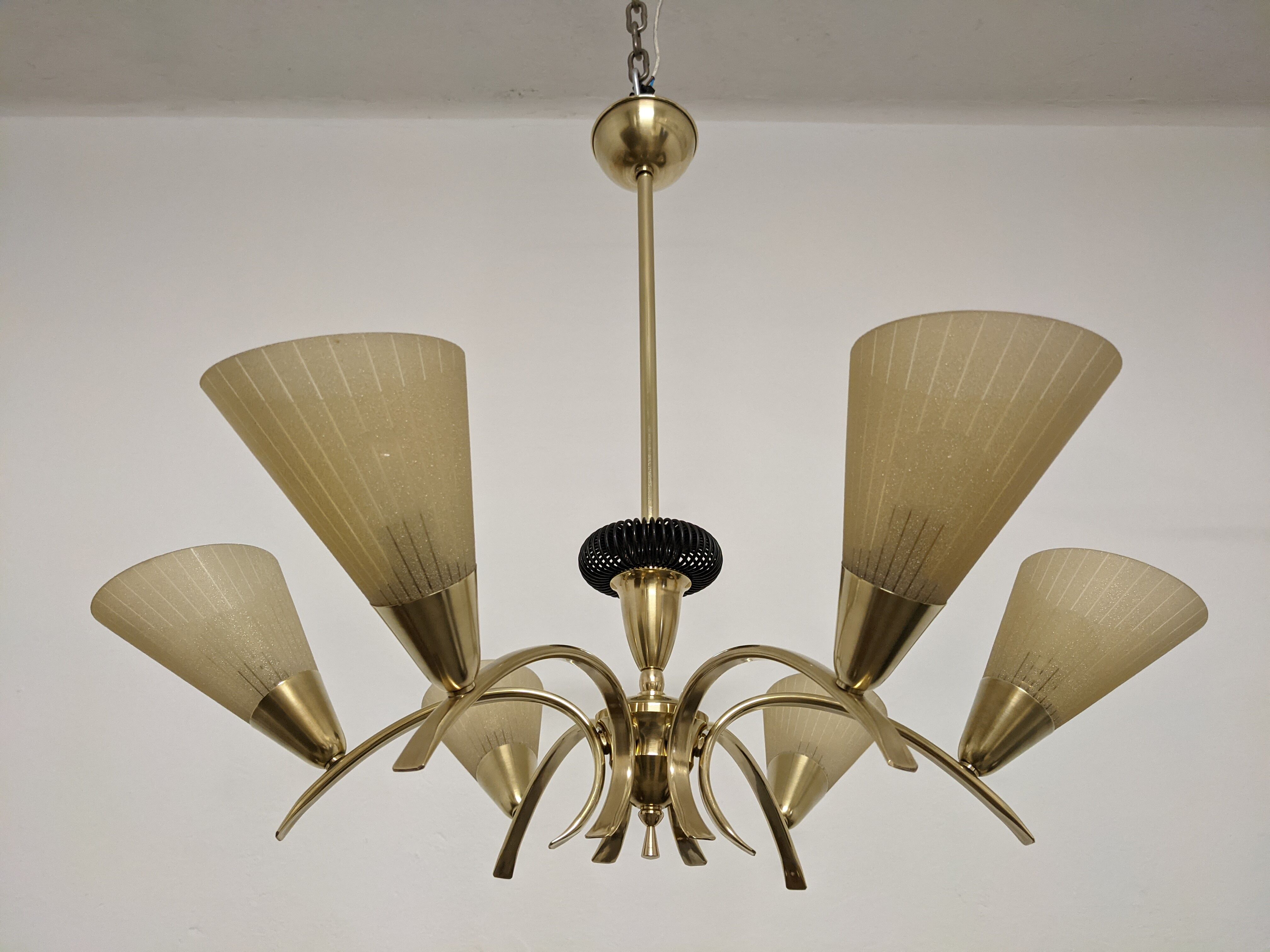 Brass chandelier from the 50s/60s