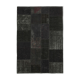 Handmade anatolian overdyed 170 cm x 245 cm black patchwork carpet