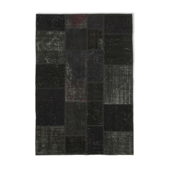 Tapis anatolien surteint fait à la main 170 cm x 245 cm tapis patchwork noir