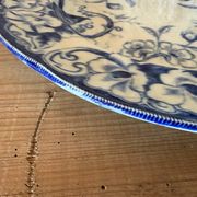 Round plate in ironstone Creil and Montereau model Flora