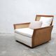 Fauteuil vintage en bois et cannage