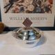 Vintage Art Deco silver metal sugar bowl